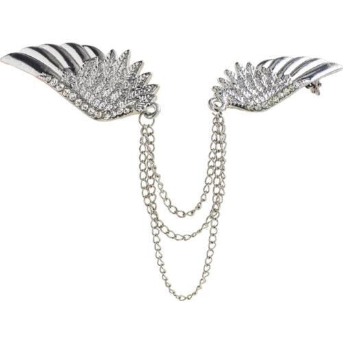 2016 New Fashion Angel Wings Large Brooches Pins for women wedding dress Delicate Jewelry Rhinestone Broach Lapel Pins X0954