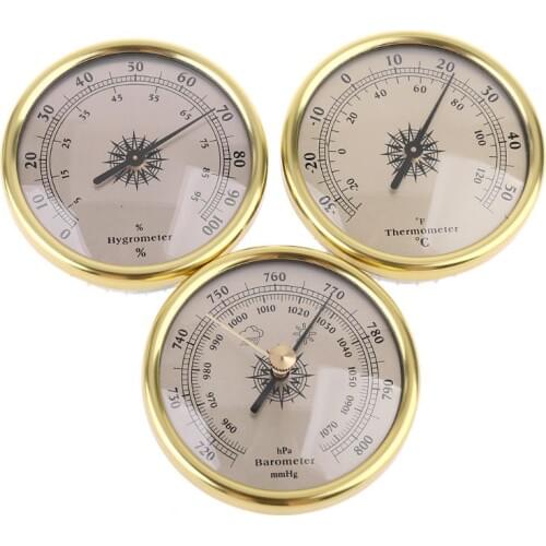 3 IN 1 Air Pressure Gauge Thermometer Moisture Meter Barometer Hygrometer for Weather Forecast Weather Station Test Tools Set