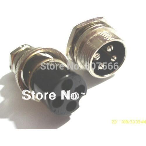 40 Set 16mm 4 Pin Audio Cable Chassis Mount Connector New