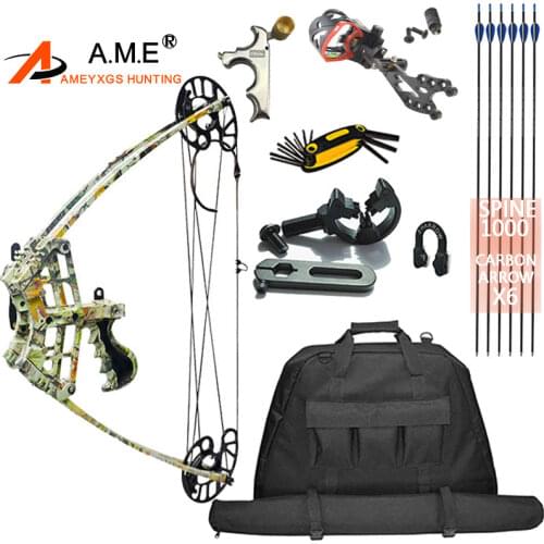 45lbs M109 Archery Triangle Bows Camo Color Compound Bow Triangle Bow for LH/RH Hunting Bow Sight Arrow Rest Release
