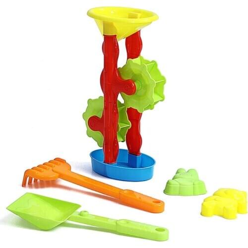 5Pcs Kids Children Outdoor Beach Hourglass Rake Shovel Mold Pretend Play Toy Set Beach Summer Play Toys Baby Dredging Tool