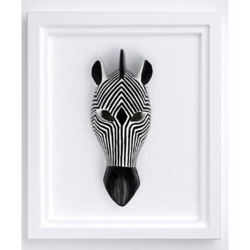 African Tribal Zebra Head Mask Savannah Wall Plaque Sculpture Wall Hanging Mask Decoration