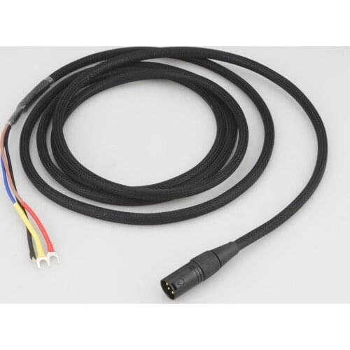 Audiocrast 3 Wire Sub Speaker Cable 3PIN Male XLR to Spade end Audio Speaker Sub Cable Hi-End