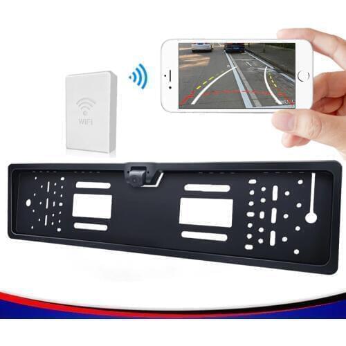 Automobiles european License Plate wifi Parking rear camera reverising aid system w170 degree wide angle +HD in Plate Holder