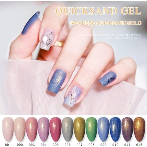 Quicksand Gold Gel Nail Polish UV LED Semi-Permanent Varnish Glitter Shiny Color Art Shiney Top Coat Lacquer All For Manicure
