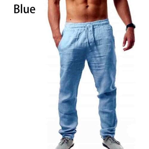 Mens Cotton Linen Thin Breathable Male Skinny Ultra-Thin Small Feet Trousers Casual Pants Business Casual Jogging Pants