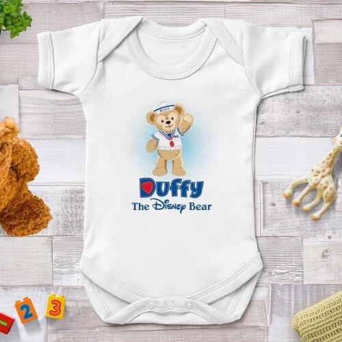 Baby Rompers New Summer Disney Bear Duffy Printed Cute Baby Girl Clothes Baby Boys Infant Toddler White Basic Newborn Jumpsuits
