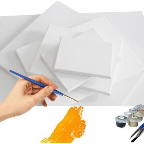 Diy Cotton Oil Painting Canvas Mini And Stretched Canvas Home Decors White Blank Square Artist Canvas For Acrylic Paint