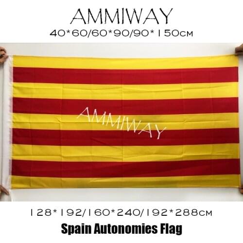 AMMIWAY Any Size Spain Catalonia Flags and Banners 100D Polyester Free Shipping Spain Spanish Autonomous Regions Flags