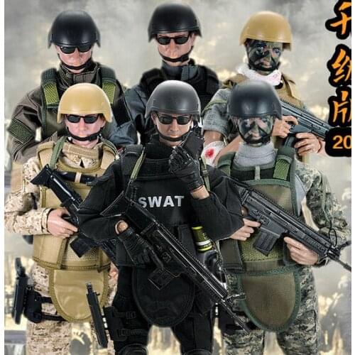 Hot ! 2021 1pcs 12" 1/6 SWAT Black Uniform Military Army Combat Game Toys Soldier Set with Retail Box Action Figure Model toys