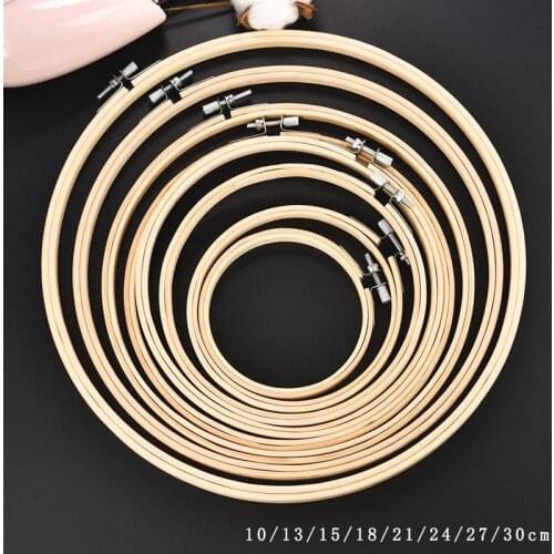 10-30CM Embroidery Hoop Ring DIY Bamboo Frame Needle Craft Cross Stitch Machine Round Loop Sewing Tools