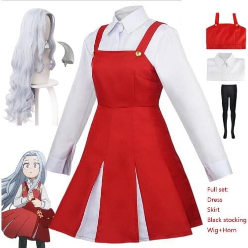 Anime Boku no My Hero Academia Season4 Eri Cosplay Costume Uniform Dress Halloween Costume Wig Horn socks