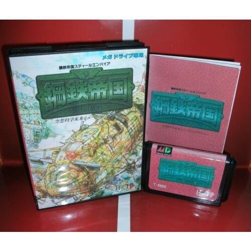 MD games card - Empires of Steel Japan Cover with Box and Manual for MD MegaDrive Genesis Video Game Console 16 bit MD card
