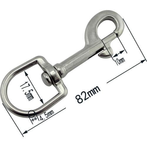 Stainless SUS316 Single Oval Eye Snap Hook with Oval Ring for Bag, dog Leach, Marine Hardware 5pcs 82mm 91mm 100mm