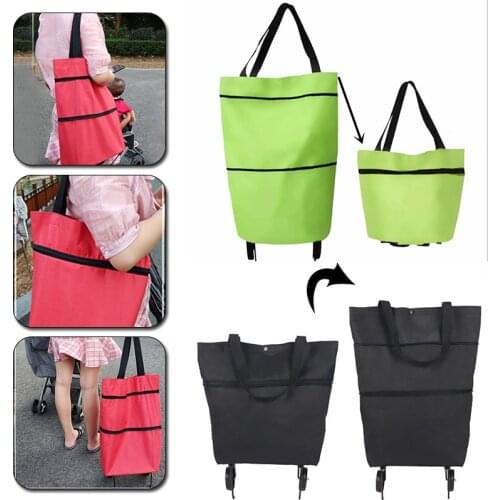 New Folding Shopping Bag Shopping Buy Food Trolley Bag on Wheels Bag Buy Vegetables Shopping Organizer Portable Bag