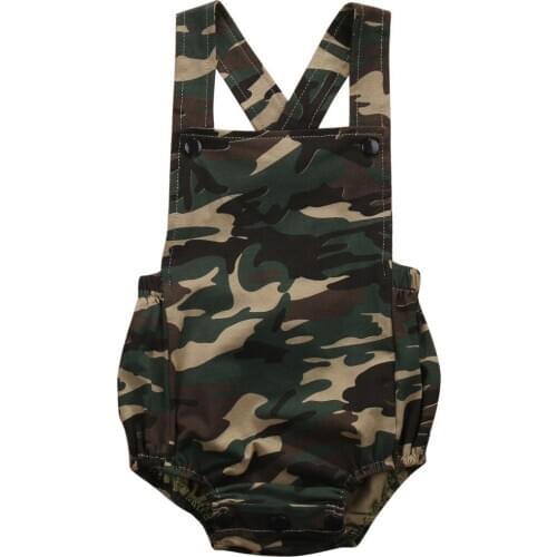 Newborn Baby Camouflage Romper Clothes Summer Sleeveless Infant Bebes Boys Girls Toddler Kids Jumpsuit Sunsuit