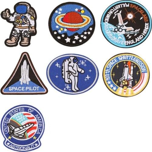 PGY Pilot Astronaut Patches Space Airship Cloth Iron On Badge Mend Decorate Jeans Jackets Bag Shoes Clothes Decoration Appliques