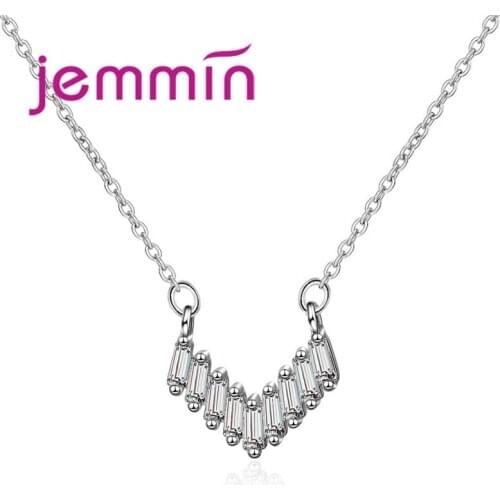 Authentic 925 Sterling Silver Clear Enamel Exquisite White Glass Simple Design Light Texture Female Daily Wear Necklaces