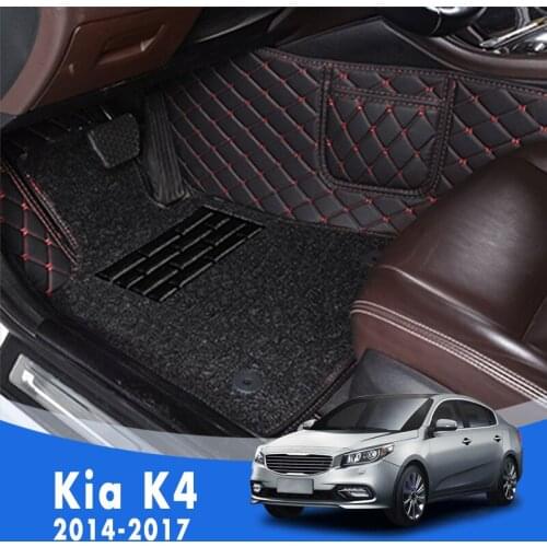 For Kia K4 2017 2016 2015 2014 Luxury Double Layer Wire Loop Car Floor Mats Carpets Foot Pads Auto Interior Accessories Covers