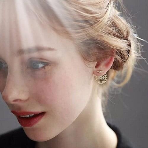 Earings Fashion Jewelry Hollow Star Ferris Wheel Magic Rhinestone Earrings Punk Earrings For Women Luxury Wholesale