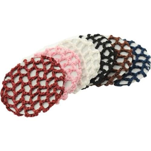 Hair Styling Hairnet Elastic Hair Snood Net Handmade Crochet Pearl Hairnet Heardress For Dance Performance Hairnet for Dancer