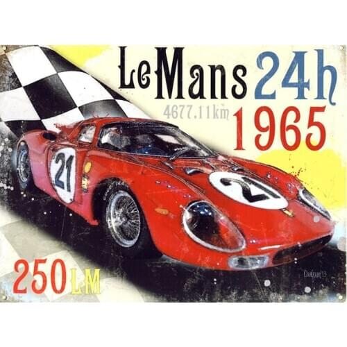 24 Hours of le mans 1965 250LM Sports Racing Car Poster Painting Canvas Print Nordic Home Decor Wall Art Picture For Living Room