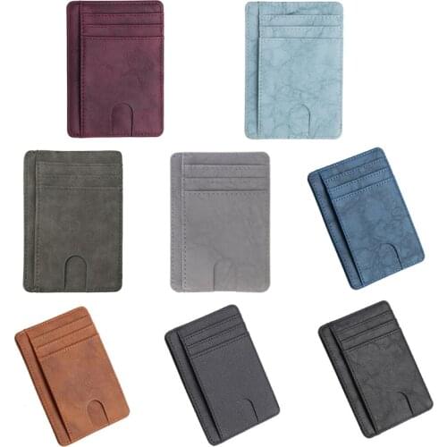 Slim RFID Blocking Leather Wallet Credit ID Card Holder Purse Money Case for Men Women 11.5x8x0.5cm