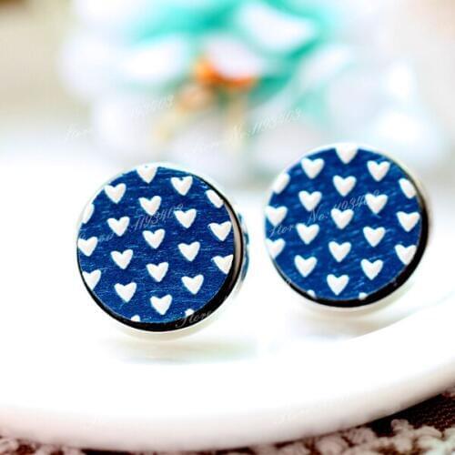 Unique 3D Heart Embossed 16mm Round Coloured Drawing pattern Laser Cut wood Cabochon DIY for Rings, Earring,Brooch,Necklace