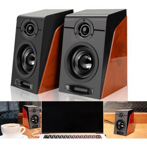 USB2.0 Powered Bookshelf Speakers PC Computer Speaker Stereo System Speakers with Powerful Bass for Laptop Desktop PC Gaming