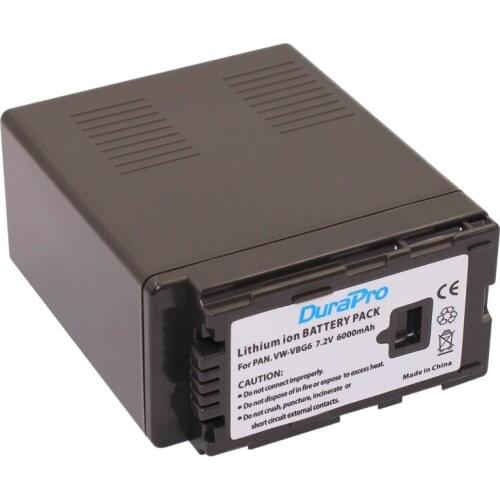 VW-VBG6 High-Capacity 6000mAh VW-VBG6 VW-VBG6GK Batteries for Panasonic AG-AC130 , AG-AC160 , AG-AF100 , AG-AF100A , AG-HMC70