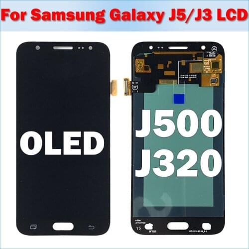 100% Tested OLED LCD For Samsung Galaxy J5 2015 J500 LCD J3 2016 J320 J320F Display Touch Screen Digitizer Adjust LCD For J5 LCD