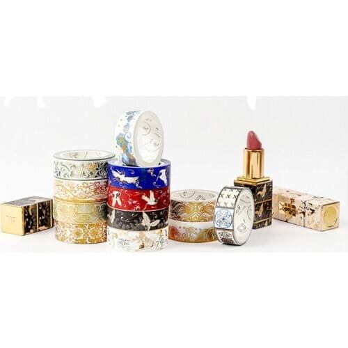 Gold Blocking Chinese style Chinoiserie Lucky Japan Washi Tape Set Adhesive Tape DIY Scrapbooking Sticker Label Masking tape