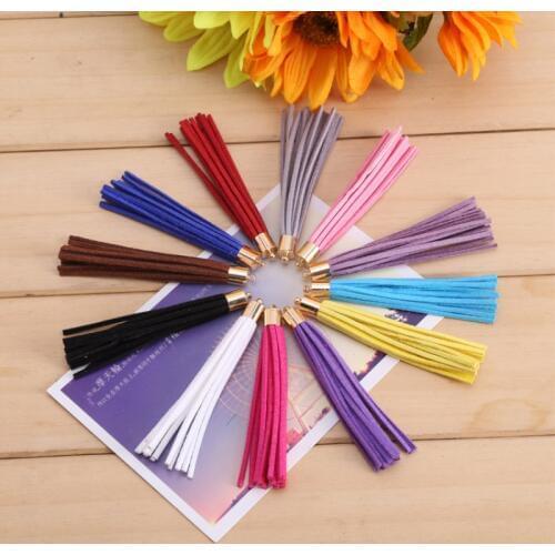 10pcs/lot 8cm New Tassel For Keychain Cellphone Straps Jewelry Fiber Fringe Suede Tassel DIY Pendant Charms Findings Wholesale