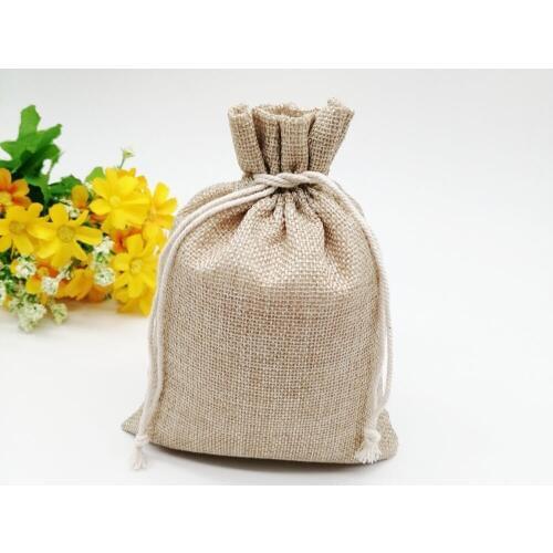 15x20 Jute Linen Bags For Jewelry Display Drawstring Pouch Gift Box Packaging Bags For Gift Bag Wedding/Christmas Burlap Bag Diy