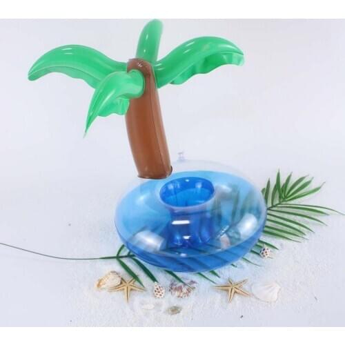 200pcs Inflatable Palm Trees Coasters Jumbo Coconut Trees Drink Cup Holder Beach Backdrop Party Wedding Decoration Party Favors