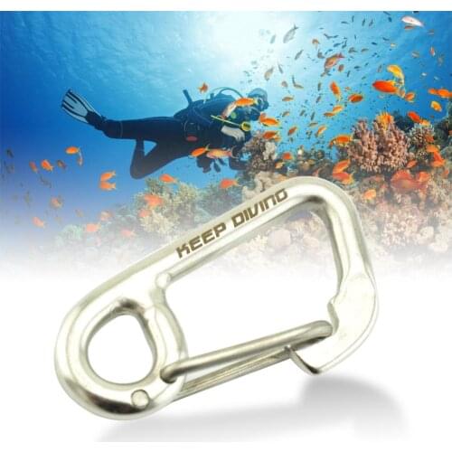 316 Stainless Steel Key Ring Simple Hook Safety Hook Diving Buckle Sport Buckle Multi-functional Keychains Accessories
