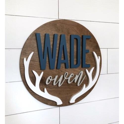 3D Antler Sign,Boy Nursery Decor,Baby Gift,Antler Deer sign,Baby Shower,Gift,Nursery Art Custom,Baby Shower Gift,Wood Name