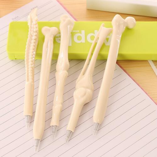 5 PCS 0.7 Refill Student Creative Ballpoint Pen Human Bones Ballpen Office Supplies Kids Gift Prize Stationery School Supplies