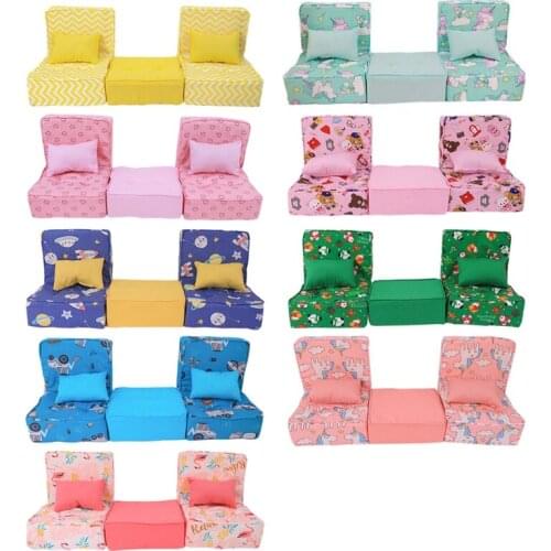 5pcs Classic Sofas w/ Footstool Armchair Mini Furniture for Girls Party Supplies
