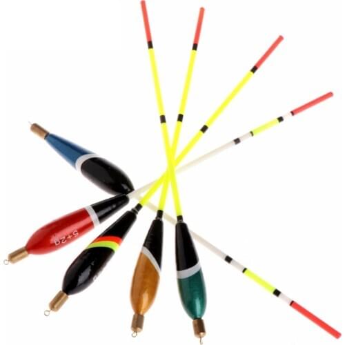 5Pcs/Lot Mixed Size Fishing Floats Set Buoy Bobber Fishing Light Stick Floats Fluctuate Color Bobbers For Fishing Accessories