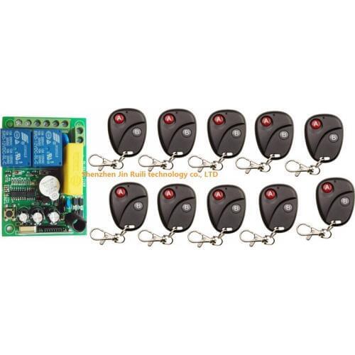 AC 220V 2CH Smart home Wireless Remote Control Switch 1 pcs receiver + 10 pcs transmitter Simple operation