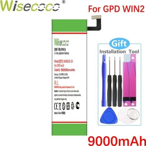 WISECOCO 6000mAh 6438132-2S Battery For GPD WIN2 for GPD WIN 2 Handheld Gaming Laptop Windows 10 System 8GB RAM Mini PC GamePad