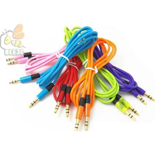 3.5mm audio cable cord Car Aux Extension Cable 120cm for mp3 for phone colorful in stock soft TPE cheapest factory good 300 pcs