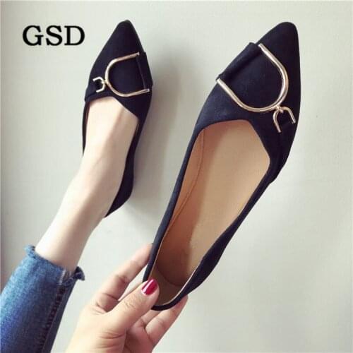 Newest Pointed Toe Women Flat Shoes Suede Ballet Flats Fashion Single Shoes Woman Soft Work Loafers Footwear Zapatos De Mujer