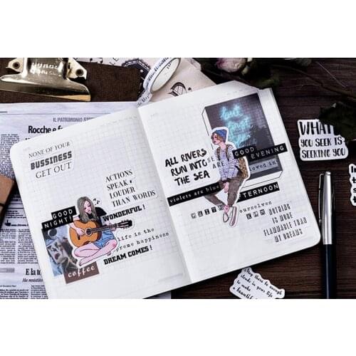 Free shipping 56boxes Vintage English Newspaper Boxed Sticker Washi Paper Sticker Decorative Label For Scrapbooking Album