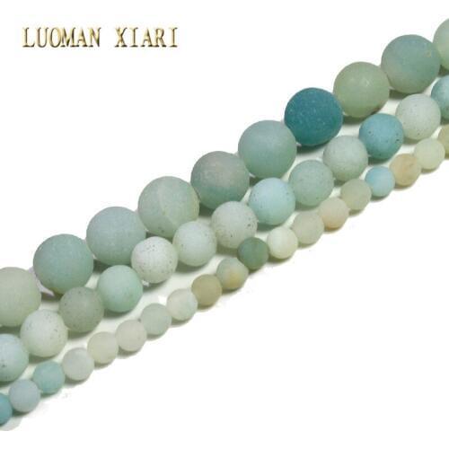 Free shipping AAA+ Natural Blue Amazonite Beads Round Natural Stone Beads For Jewelry Making DIY Bracelet Necklace 4/6/8 mm