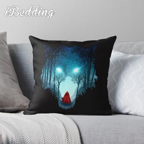 Big Bad Wolf (dark Version) Throw Pillow Cushion Cover Polyester Throw Pillows Case On Sofa Home Living Room Car Seat Decor