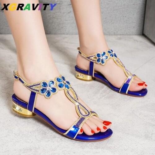 D054 New Summer Shoes Flower Rhinestone Design Women Flat Shoes Female Sexy Comfortable Woman Sandals Open Toe Shoes Ladies Shoe