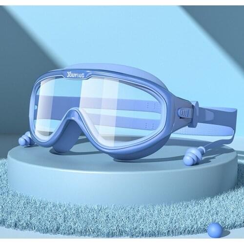 Childrens Swimming Goggles Waterproof Anti-fog Swimming Goggles Big Frame Boys And Girls Swimming Goggles Earplugs Set Hot Sell