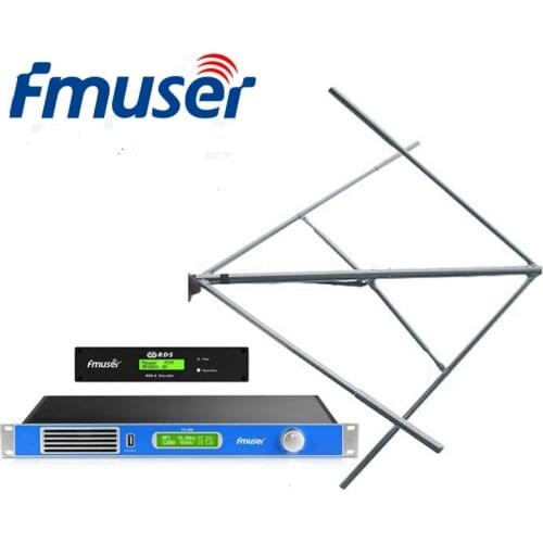 FMUSER FU-200A 1U 200W FM Transmitter with CP 100 Circular Polarized Antenna +20M-7Cable & RDS-A Encoder